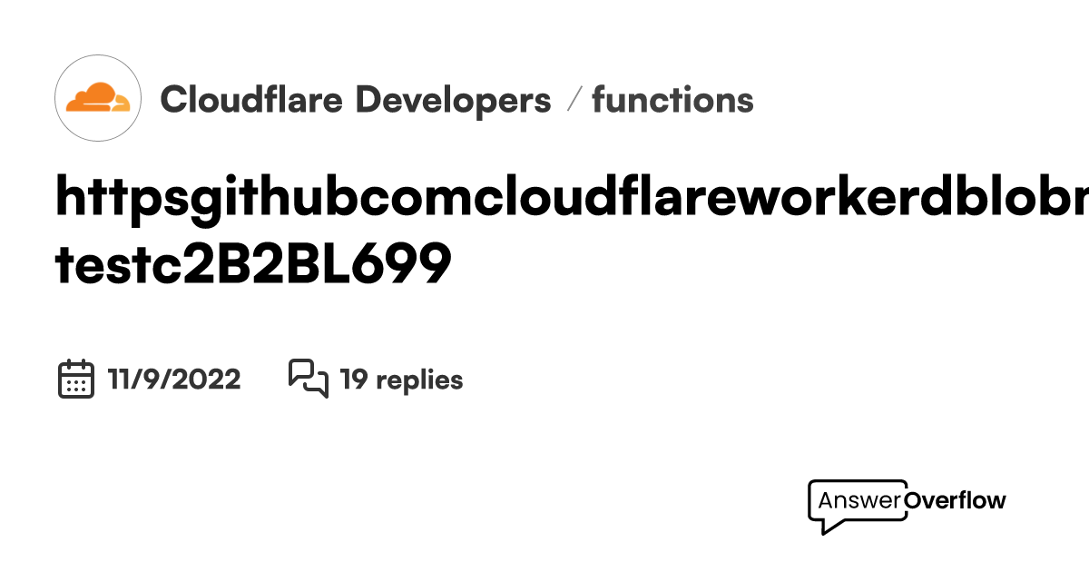 - Cloudflare Developers