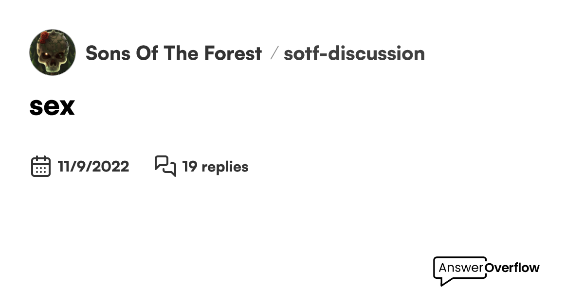 Sex Sons Of The Forest