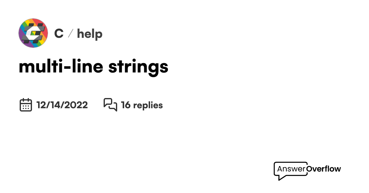 multiline strings C