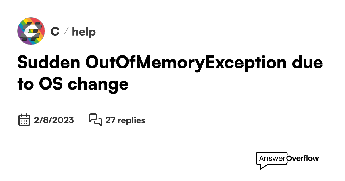 OutOfMemoryException issue