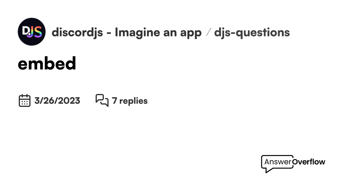 embed - discord.js - Imagine an app