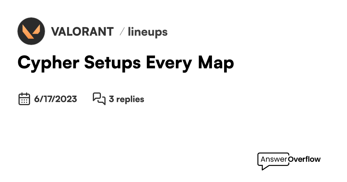 Cypher Setups Every Map - VALORANT