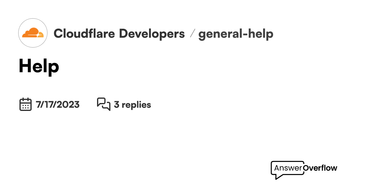 help-cloudflare-developers