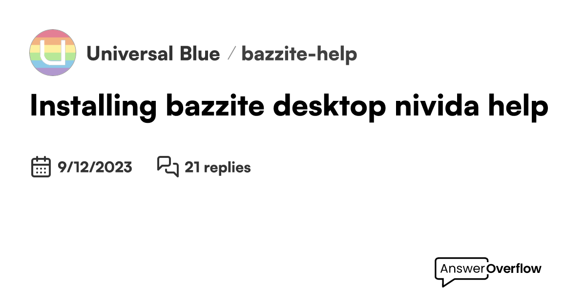 Installing bazzite desktop nivida help - Universal Blue