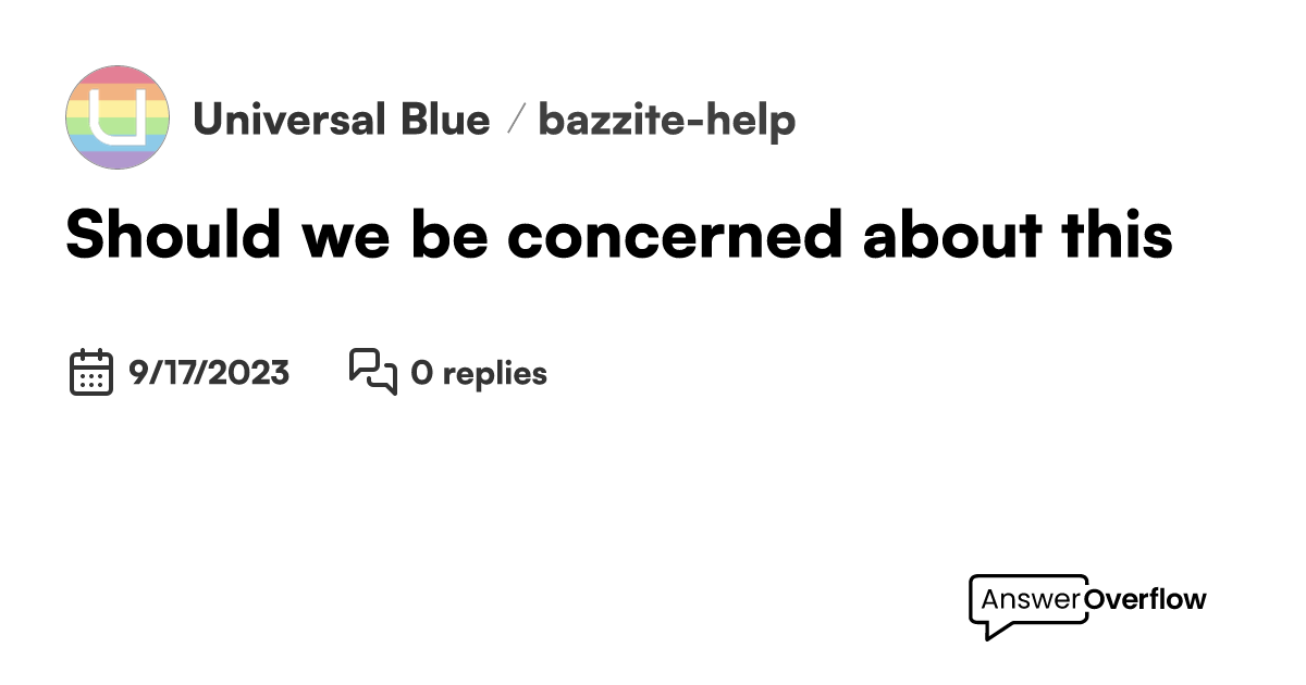 Should we be concerned about this? - Universal Blue