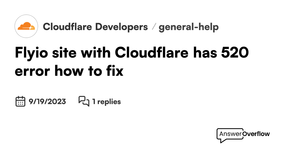 5xx Error, Cloudflare