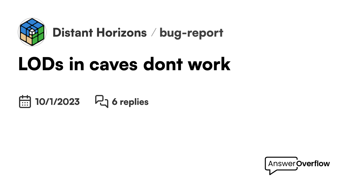 LODs in caves don't work - Distant Horizons