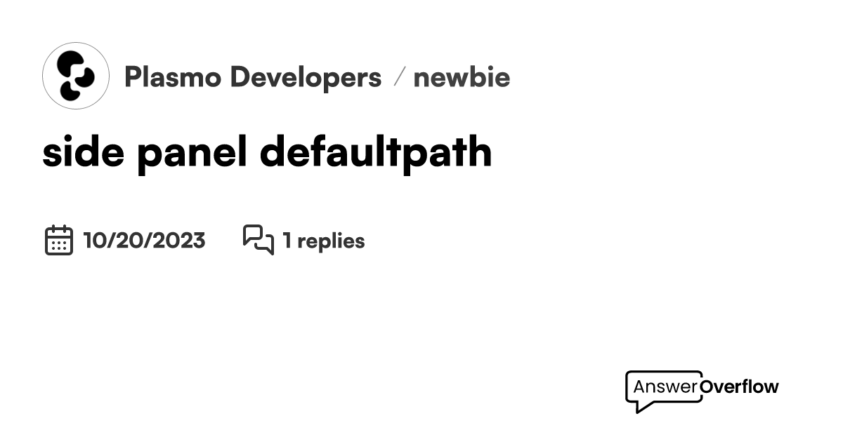 side panel default_path - 🧩 Plasmo Developers