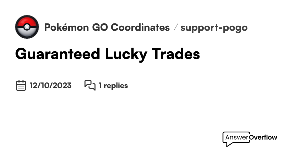 Guaranteed Lucky Trades Pokémon GO Coordinates