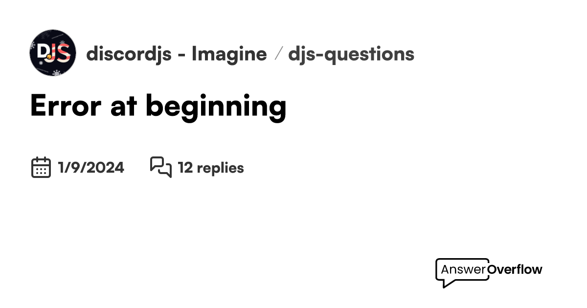 Error at beginning - discord.js - Imagine an app