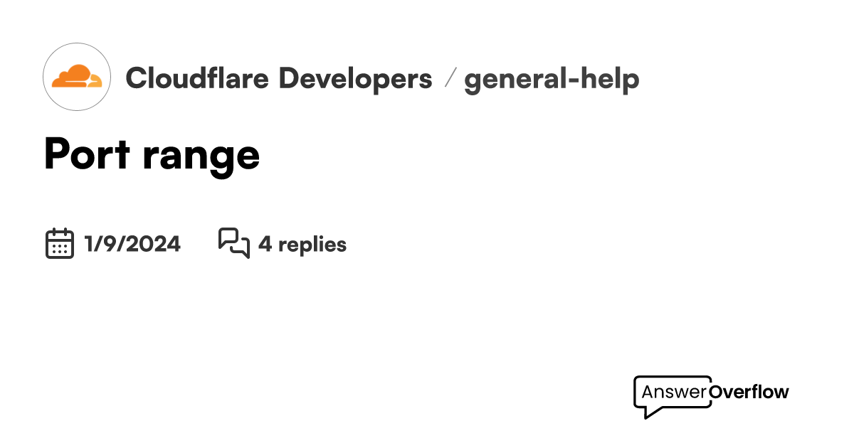 port-range-cloudflare-developers