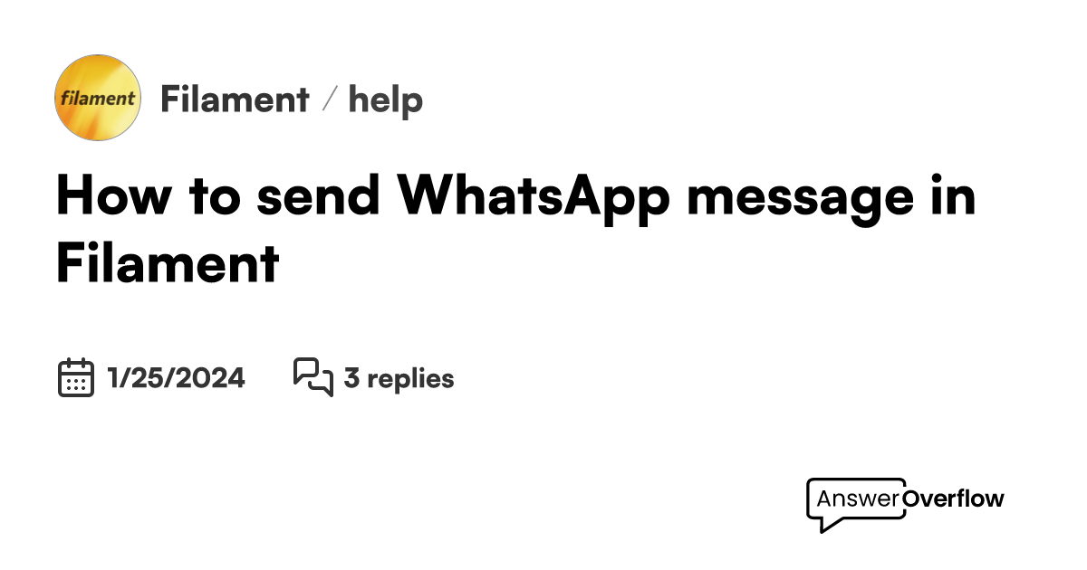 How To Send Whatsapp Message In Filament Filament