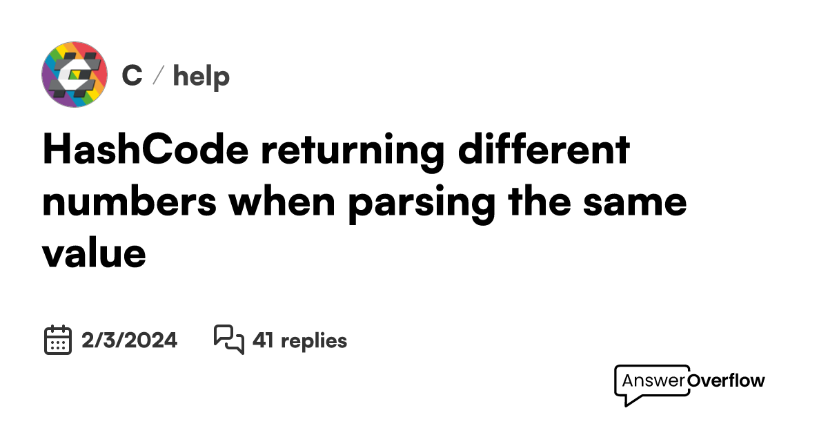 HashCode returning different numbers when parsing the same value - C#