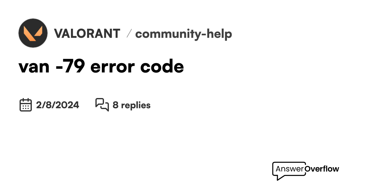 van -79 error code? - VALORANT