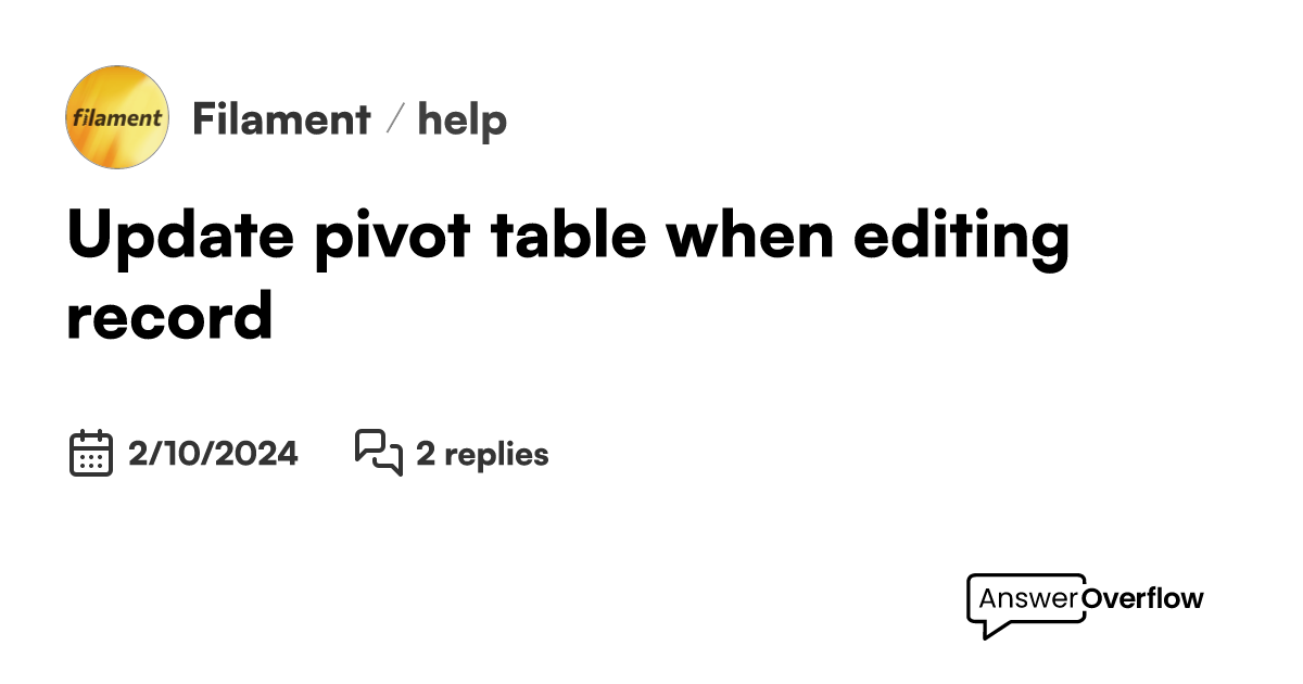 Update pivot table when editing record - Filament