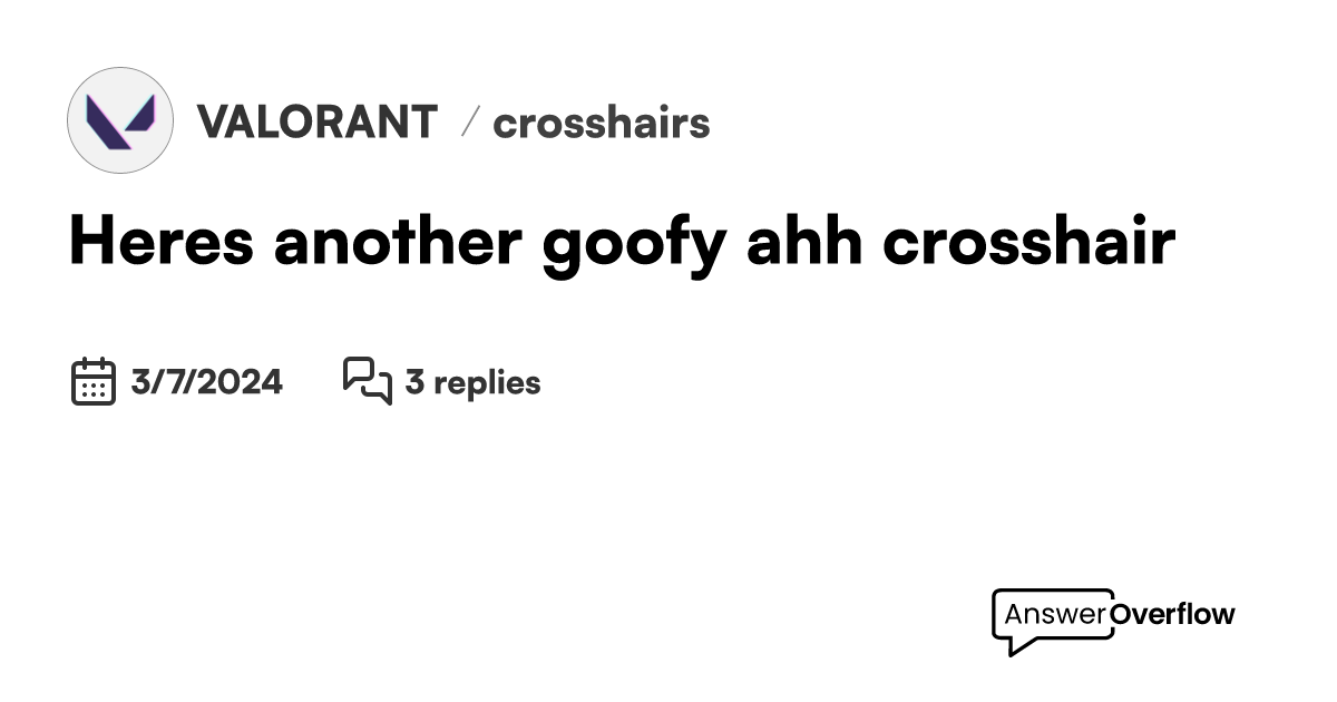 Heres another goofy ahh crosshair - VALORANT