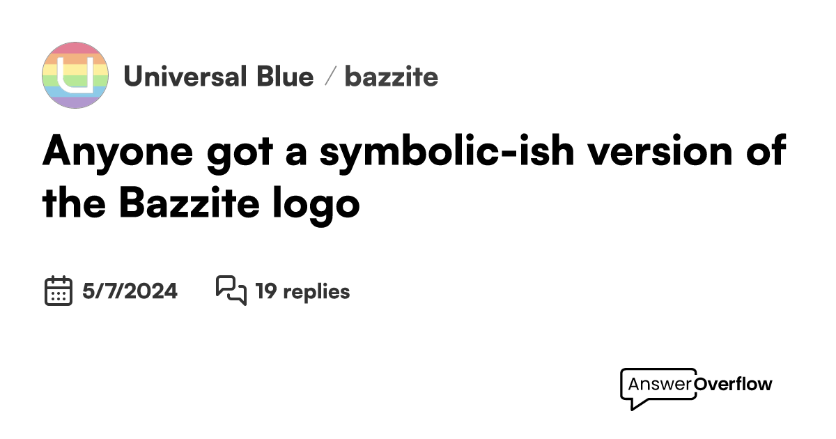 Anyone got a symbolic-ish version of the Bazzite logo? - Universal Blue