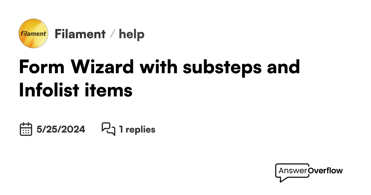 Form Wizard with substeps and Infolist items - Filament