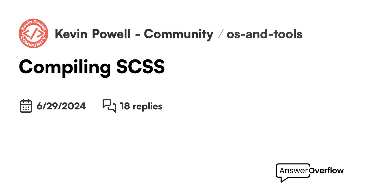 Compiling SCSS - Kevin Powell - Community