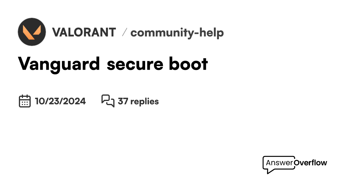 Vanguard secure boot VALORANT