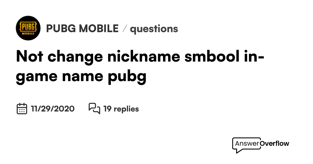 Not change nickname smbool in-game name pubg - PUBG MOBILE